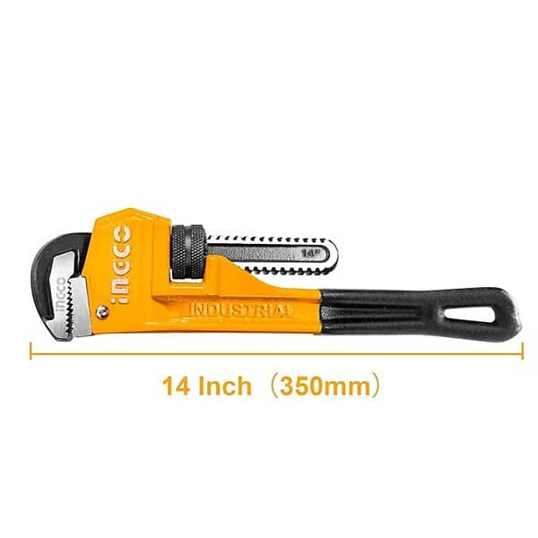 INGCO 14inch Heavy Duty Adjustable Pipe Wrench2 - LXINDIA.COM