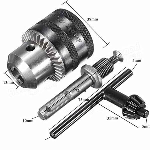 ISC Heavy Duty 13mm Drill Chuck with SDS Adaptor Key Set2 - LXINDIA.COM