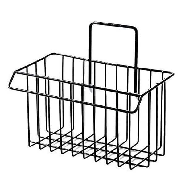 ISLA Sink Caddy Organizer Metal Iron Sponge Holder Rack Drain Rack Black 2 - LXINDIA.COM