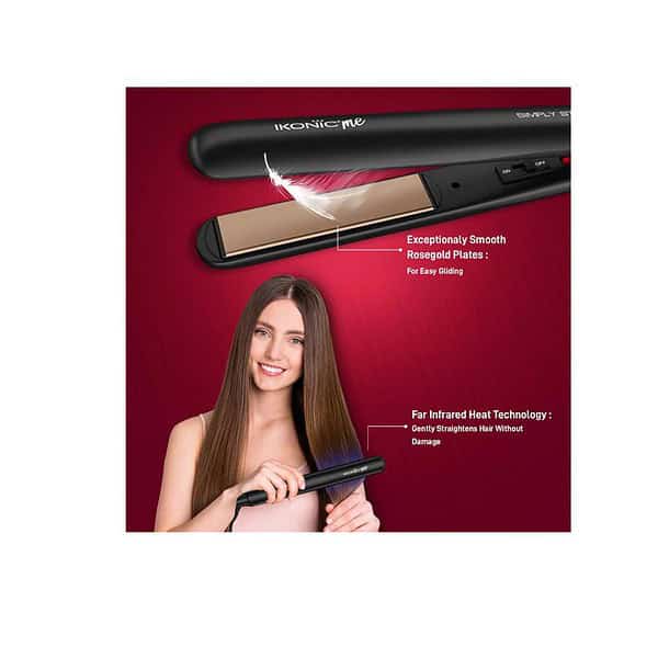 Ikonic Simply Straight Hair Straightener for Women Black A - LXINDIA.COM