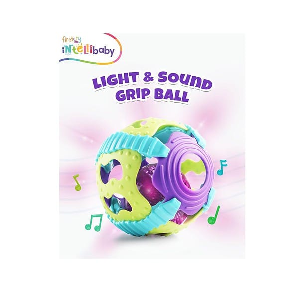 Intellibaby Premium Musical Sensory Grasping Rattle Ball 1 - LXINDIA.COM