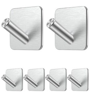 JD FRESH Stainless Steel 6 Pieces Adhesive Sticking Hooks Silver Color - LXINDIA.COM