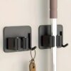 JIALTO 2 Pcs Stainless Steel Broom Holder with Hook - LXINDIA.COM