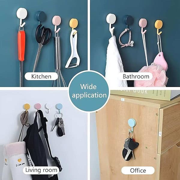 JIALTO Hooks for Wall without Drilling Self Adhesive Wall Hooks 10 Pcs Multicolor 3 - LXINDIA.COM