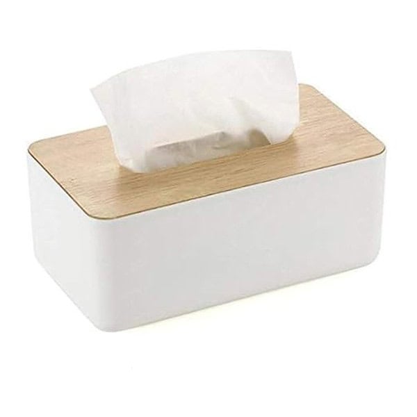 JK Enterprise 1pc Square Shape Wooden Cover Plastic Tissue Dispenser - LXINDIA.COM