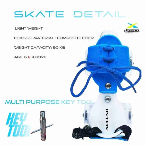 Jaspo Marshall illumi Premium Adjustable Quad Roller Skates Blue 1 - LXINDIA.COM