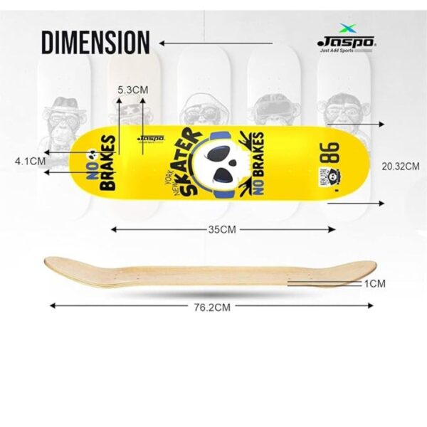 Jaspo No Brakes 31 X 8 Inches Canadian Maple Skateboard Multicolor 1 - LXINDIA.COM