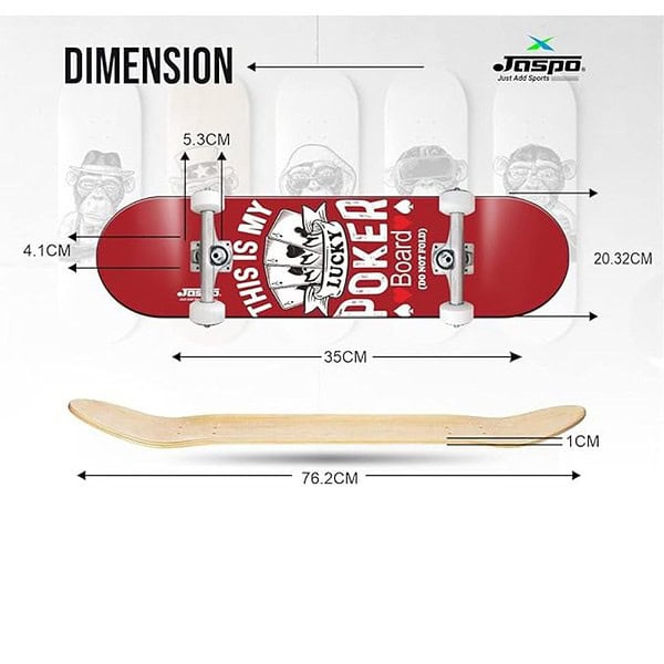 Jaspo Poker 31 x 8 Inches Canadian Maple Skateboard Poker 2 - LXINDIA.COM