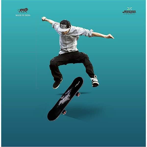 Jaspo Power Kids 26 inches Skateboard for Beginners Vinyl Black 2 - LXINDIA.COM