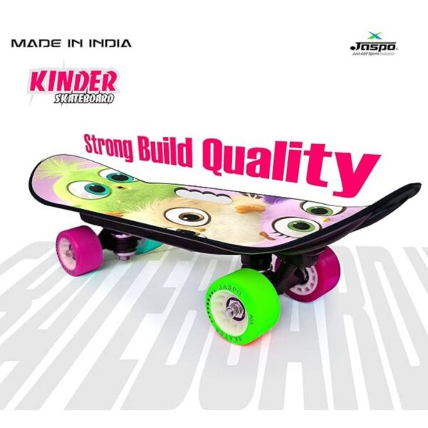 Jaspo Power Kids Skateboard for Beginners Boys Girls 6 Years Above Black 2 - LXINDIA.COM