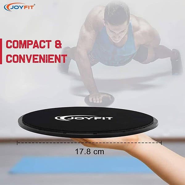 JoyFit Exercise Core Sliders Dual Sided Exercise Gliding Discs Black 1 - LXINDIA.COM