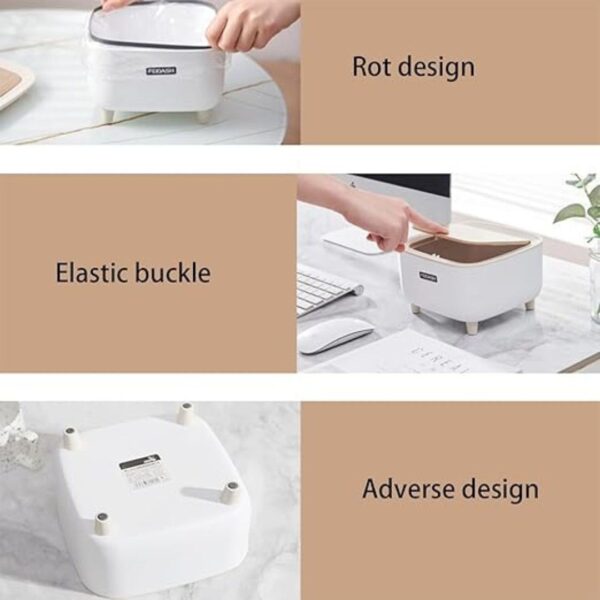 Juflix Mini Desktop Dustbin With Lid Small Trash Bin Square 2 - LXINDIA.COM