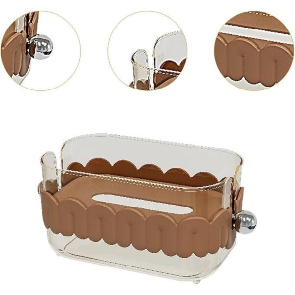 Jukkre Tissue Box Cover Rectangular Facial Tissue Dispenser Brown 3 - LXINDIA.COM