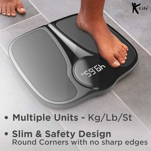 K Life WS 102 Digital Personal Electronic Body Weight Machine Black 3 - LXINDIA.COM