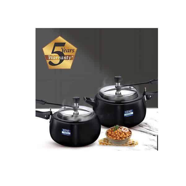 KENT Hard Anodised 5 Litre Pressure Cooker Black A - LXINDIA.COM