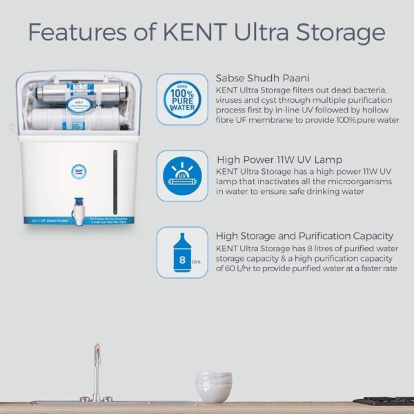 KENT Ultra Storage UV Water Purifier 110422 1 - LXINDIA.COM