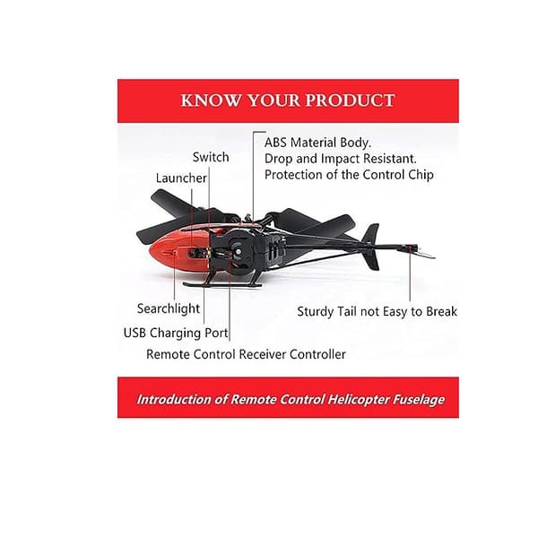 KIDZYMON Flying Helicopter with Hand Induction Watch Charging Helicopter with 3D Light Red A - LXINDIA.COM