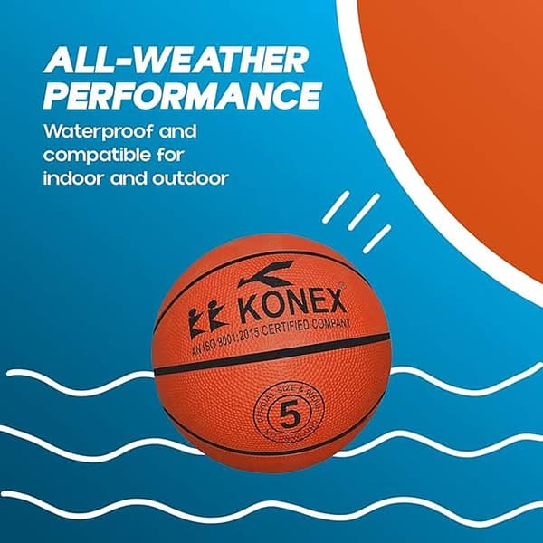 KONEX Size 5 Professional Basket Ball for Indoor Outdoor Brown 1 - LXINDIA.COM