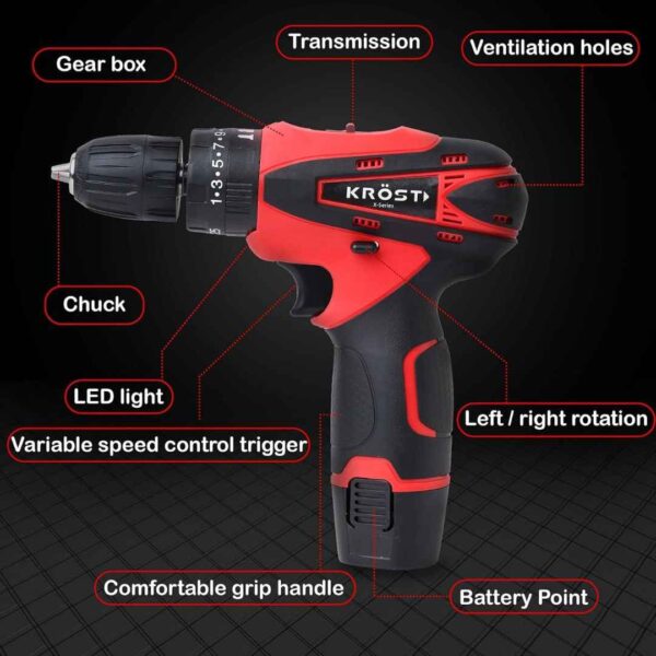 KROST 12V Impact Drill 100pc Kit2 - LXINDIA.COM