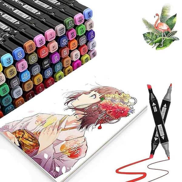 Karp 24Pcs Dual Tip Art Markers With Carrying Case - LXINDIA.COM