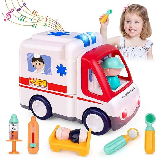 Kiditos Ambulance Toy Bus with Kids Doctor Kit A - LXINDIA.COM