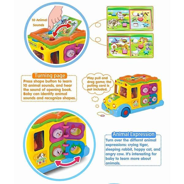 Kiditos Baby Intellectual School Bus Activity Toy Vehicle B - LXINDIA.COM