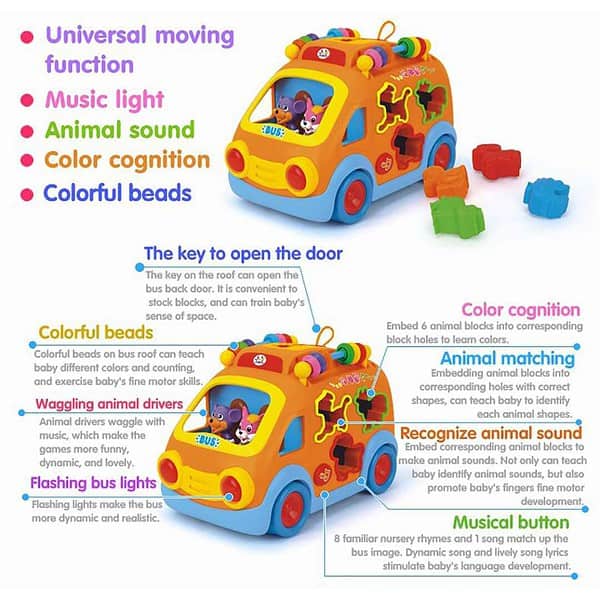 Kiditos Innovative Vehicle Happy Bus Toy With Music - LXINDIA.COM