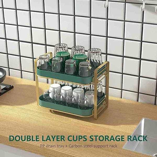 Kitwe Double Drain Shelf Organiser Tray 3 - LXINDIA.COM