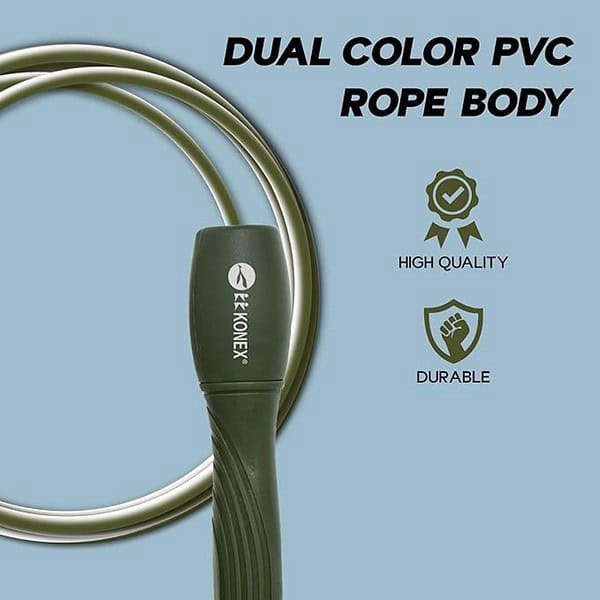 Konex Skipping Rope for Men Women Jumping Rope for Fitness Green 1 - LXINDIA.COM