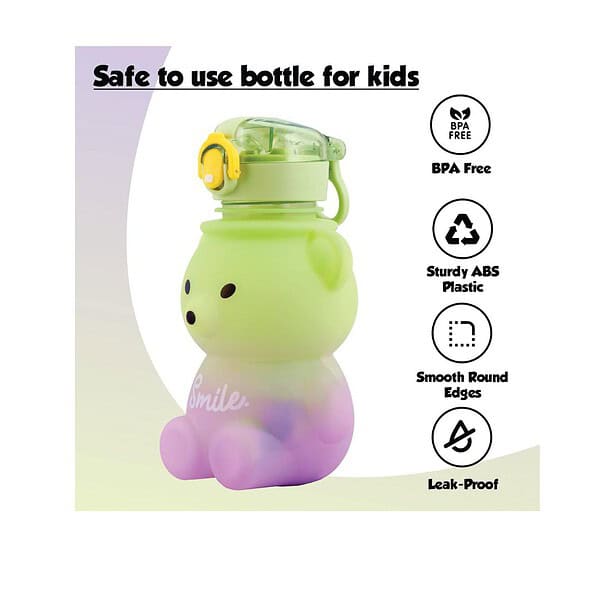 Koochie Koo Plastic Teddy Bear Water Bottle Green - LXINDIA.COM