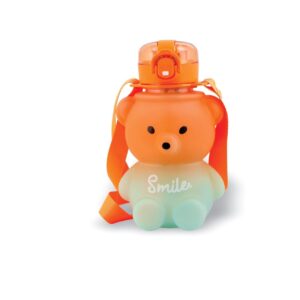 Koochie Koo Plastic Teddy Bear Water Bottle Orange - LXINDIA.COM