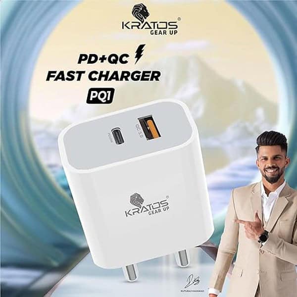 Kratos Power 45W Fast Charger Adapter with Dual Output USB and Type C2 - LXINDIA.COM