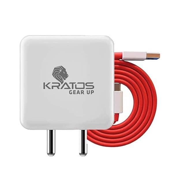 Kratos UPTO 65W Fast Charger with USB A to Type C Cable Combo - LXINDIA.COM