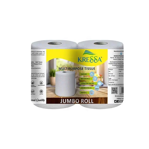 Kressa Jumbo Multipurpose Paper Tissue Roll 2 Ply - LXINDIA.COM