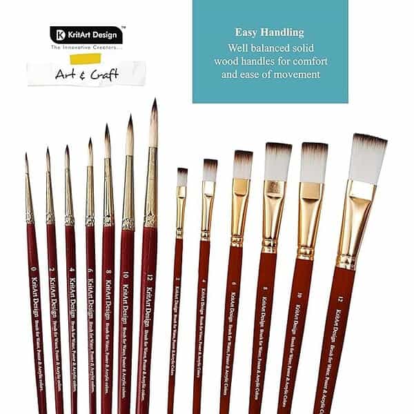 KritArt Design Artist Painting Brush Set of 13 Mix Brushes with extendable Container1 1 - LXINDIA.COM