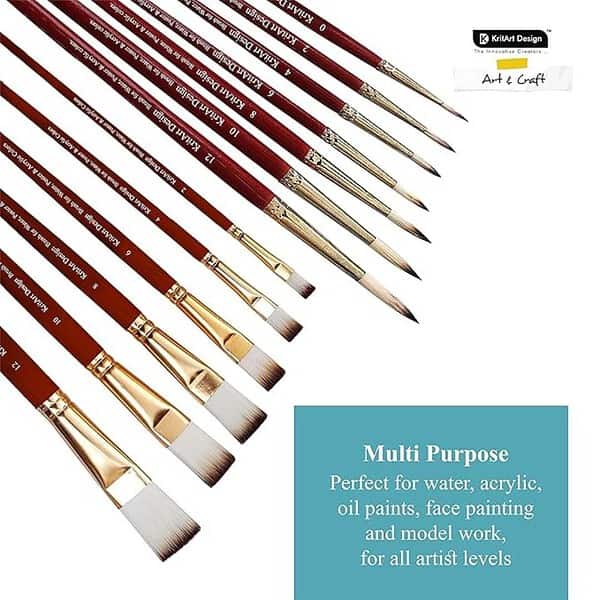 KritArt Design Artist Painting Brush Set of 13 Mix Brushes with extendable Container2 1 - LXINDIA.COM