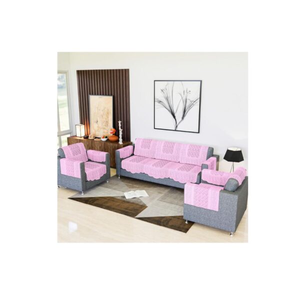 Kuber Industries 5 Seater Sofa CoverPink 1 - LXINDIA.COM