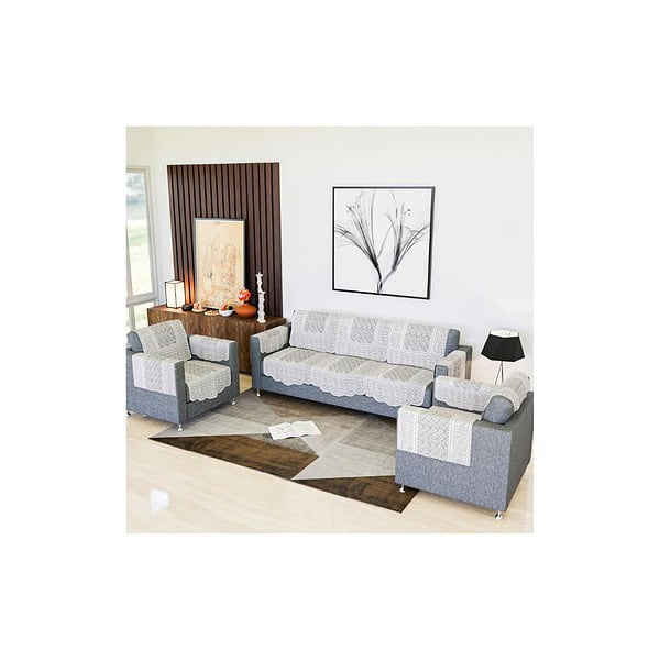 Kuber Industries 5 Seater Sofa Coverwhite - LXINDIA.COM