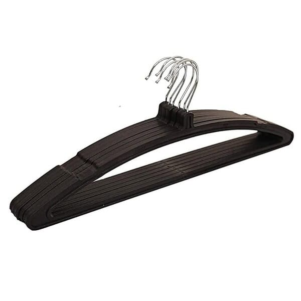 Kuber Industries 6 Piece Plastic Hanger Set Black 1 - LXINDIA.COM