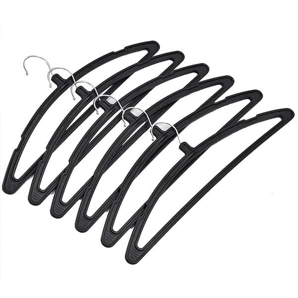 Kuber Industries 6 Piece Plastic Hanger Set Black 3 - LXINDIA.COM