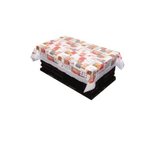 Kuber Industries Checks Print Exclusive Table Cloth 4 Seater 60x40 Cream - LXINDIA.COM