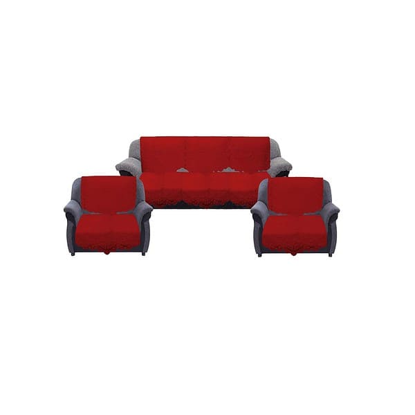 Kuber Industries Floral Sofa Cover 5 Seater RED - LXINDIA.COM