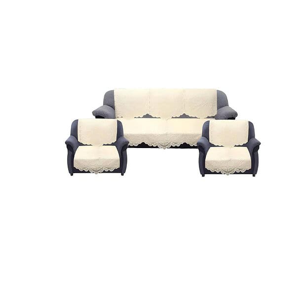 Kuber Industries Floral Sofa Cover 5 SeaterCream b - LXINDIA.COM