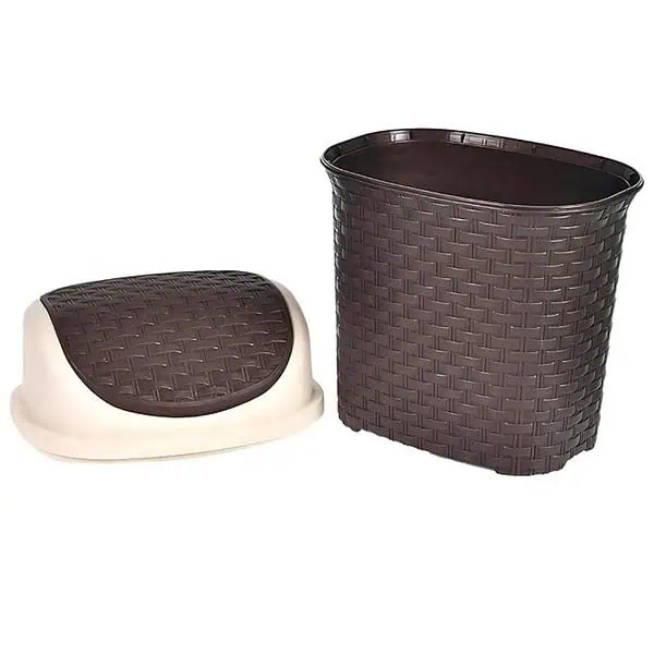 Kuber Industries Plastic Dustbin With Swing Lid Brown 1 - LXINDIA.COM