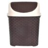 Kuber Industries Plastic Dustbin With Swing Lid Brown - LXINDIA.COM