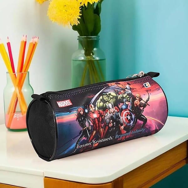 Kuber Industries Round Marvel Avengers Pencil Pouch for Kids1 - LXINDIA.COM