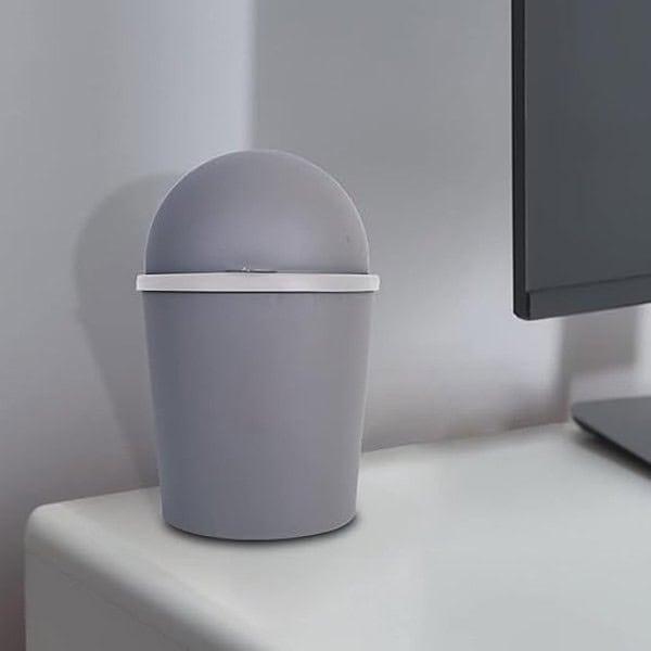 Kuber Industries Small Dustbin With Lid Swing Dustbin Grey - LXINDIA.COM