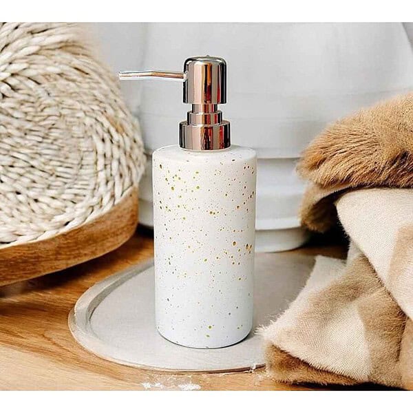 LAGET Liquid Soap Dispenser Sanitizer Dispenser Marble White 1 - LXINDIA.COM