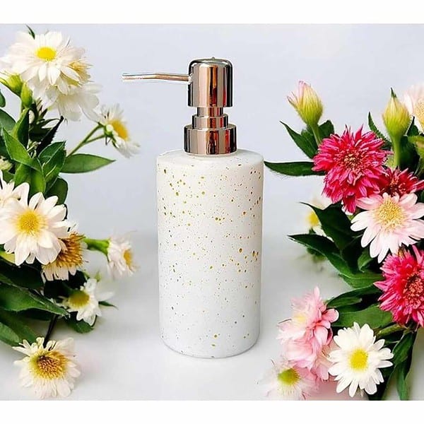 LAGET Liquid Soap Dispenser Sanitizer Dispenser Marble White 2 - LXINDIA.COM