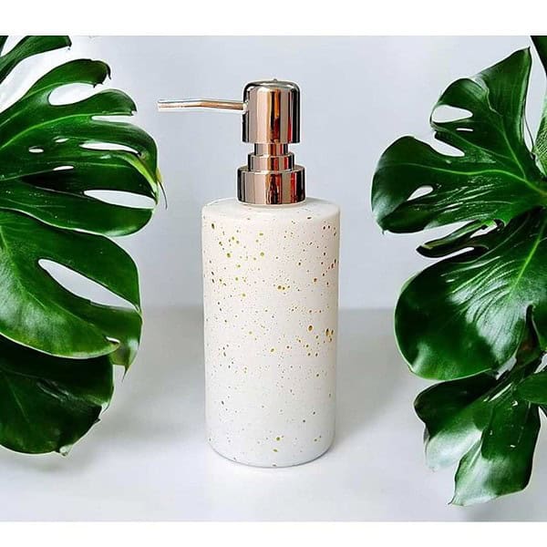 LAGET Liquid Soap Dispenser Sanitizer Dispenser Marble White 3 - LXINDIA.COM